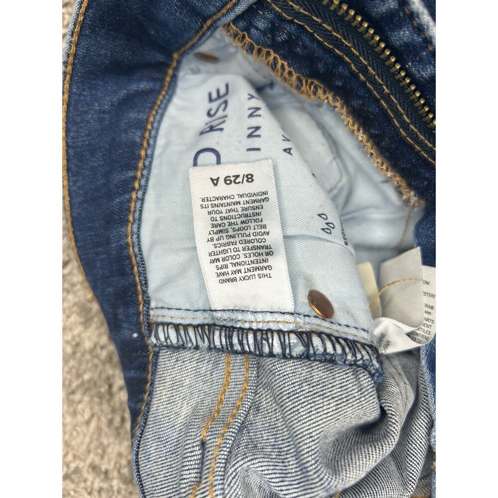 Lucky Brand Jeans Size 8/29 Distressed Soft Frayed Edges Mid Rise Skinny - Picture 7 of 10